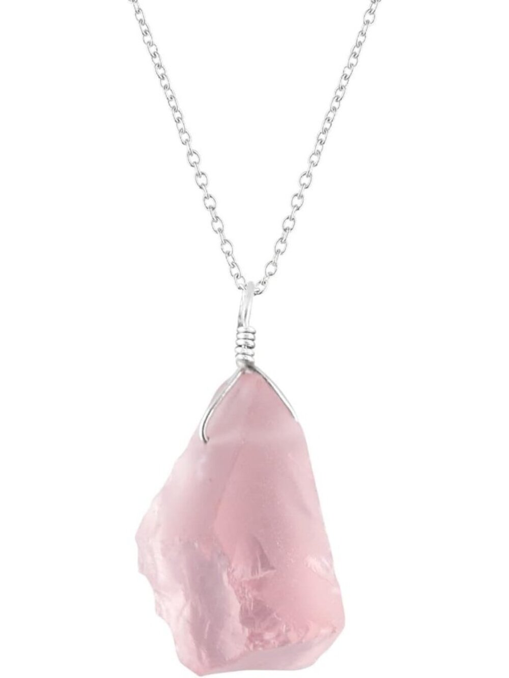 Raw Natural Gemstone Danity Pendant Necklace for Women, Handmade Crystal